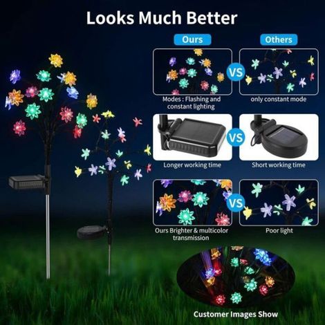 Solarleuchten für den Außenbereich – 4er-Set – Mehrfarbig – 2 Beleuchtungsmodi – 16 LEDs pro Leuchte (1/5)