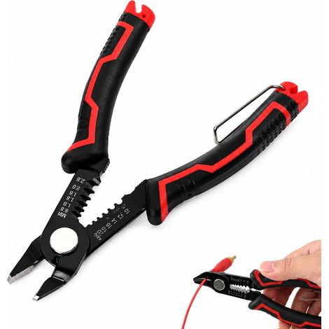 Coupe-fil 15,7 cm, Multifonction 3 en 1 pour 10-20 AWG, Pince Multifonctions, Ressort Invisible, Poignée Ergonomique Antidérapante pour Réparation Électrique et Électroménager (1/5)