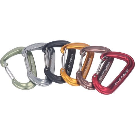 6 Stück 3-Zoll-D-Ring-Karabiner 12KN Verriegelungshaken-Clip-Zubehör für Camping, Wandern und Outdoor-Aktivitäten (1/5)