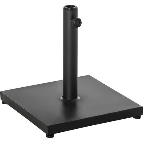 Sonnenschirmständer Schirmständer Schirmhalter Schirmfuß 13 Kg Ständer Schirm Ø35/38/48 Mm Metall + Zement Schwarz 40 X 40 X 43 Cm