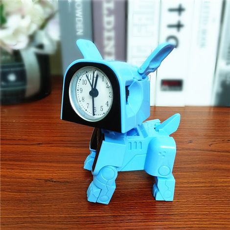 Réveil mignon pour garçon, robot jouet chien de dessin animé 閳ュ鈧┙Able Clock, horloge amusante double face (couleur aléatoire) (1/5)