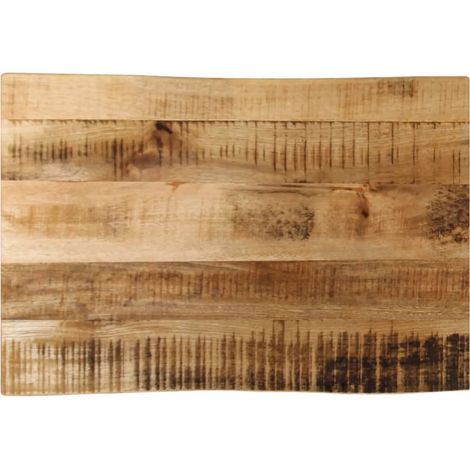 Tischplatte mit Baumkante 50x40x3,8 cm Raues Mango Massivholz