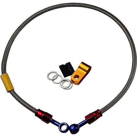 Tuyau hydraulique robuste en fil d'acier renforcé avec revêtement en caoutchouc pour moto, installation facile, plusieurs modèles (1/5)