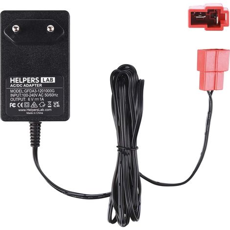 Chargeur de Batterie 6V pour Voitures à roulettes pour Jouets à roulettes, Adaptateur de Batterie Prise carrée pour Rollplay 918 R8 Spyder Kid Trax (1/5)