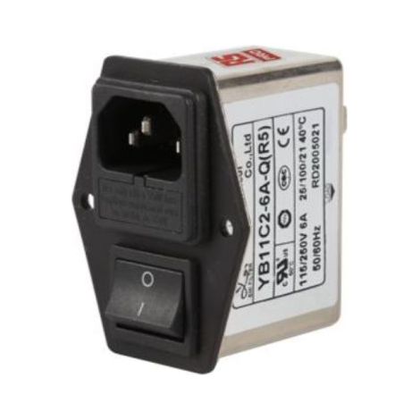 Filtre secteur RS PRO, 6A max, 2 phases, 250 V c.a. max, Montage à visser
