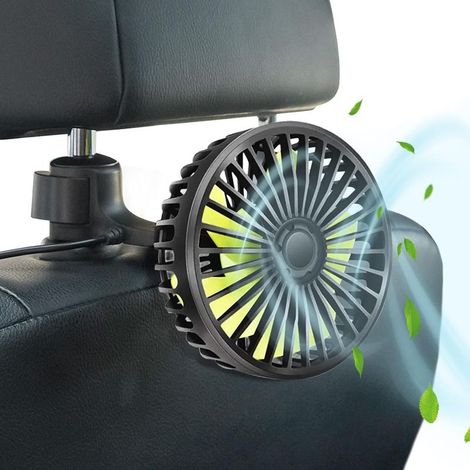 Qidoe Ventilateur 12V pour Voiture : Portable, Rafraîchissant USB 3 Vitesses, Rotation 360° – Pour Camping-car, Camion, Sièges Arrière, Passagers, Animaux (1/5)