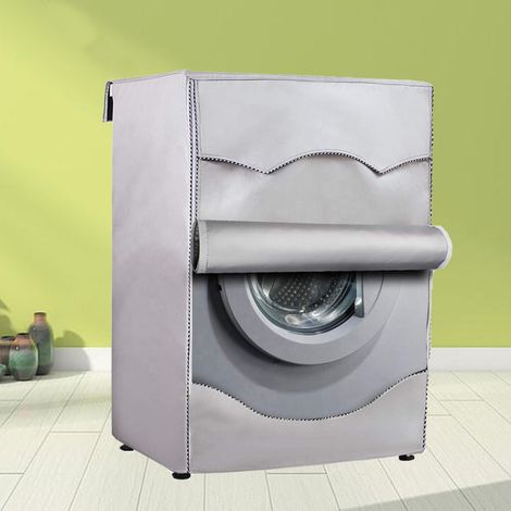 Housse de protection épaisse pour lave-linge/sèche-linge, étanche à l'eau et à la poussière (argent, 1 pièce) (1/5)