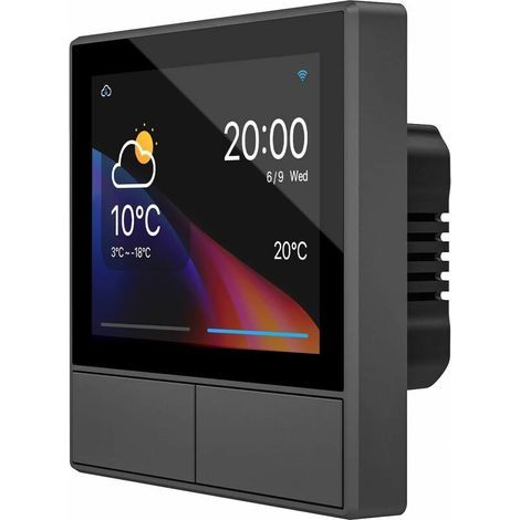 NSPanel Interrupteur Mural WiFi (2 Gang), Interrupteur sans Fil, Thermostat sans Fil Domotique, ContrôLe App, ScèNe Intelligente, Compatible avec Alexa/Google Home (1/5)