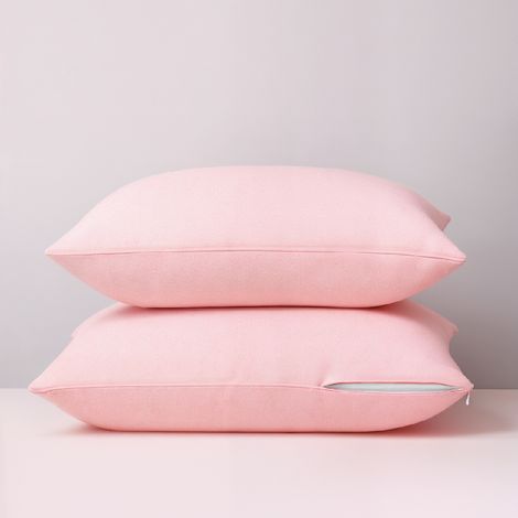 Lot de 2 Taies d'oreiller 2 en 1 - Alèse absorbante intégrée - Coloris Poudre - 50/70 - DODO (1/2)