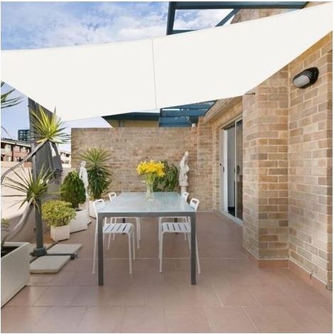(Beige)Voile d'ombrage Imperméable Rectangulaire 3X5m Toile Ombrage Auvent Protection des Rayons UV pour Extérieur Jardin Terrass Balcon Couleur (1/4)