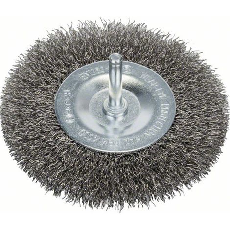 Bosch Accessories Scheibenbürste, gewellt, rostfrei, 100 mm, 0,3 mm, 10 mm, 4500 U/ min Schaft-Ø 6