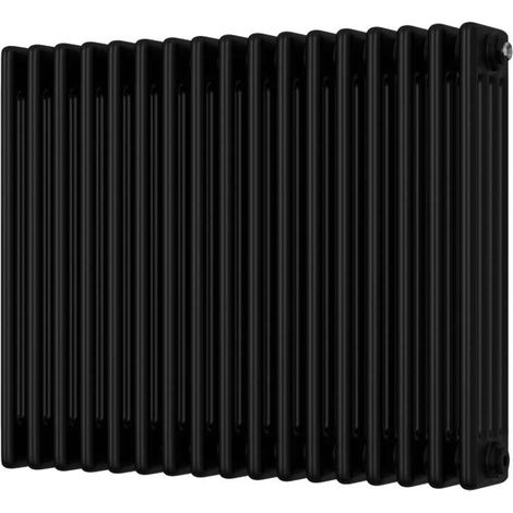 Alpha - Black Column Radiator H600mm x W768mm 4 Column - Feet Included