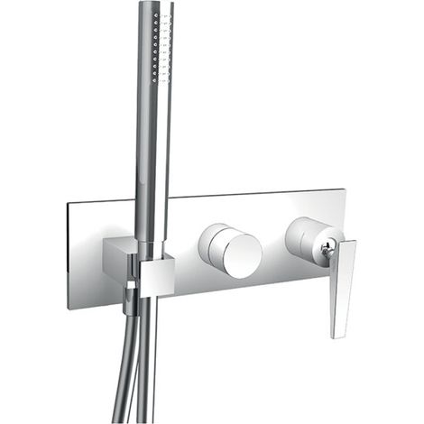 Facade bain douche mitigeur encastré 2 sorties Chromé FRACTAL - CRISTINA ONDYNA FT60251 (1/2)