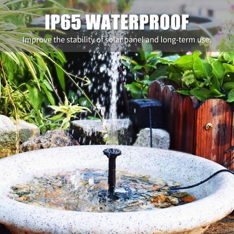 Pompe solaire pour fontaine 6V/2W avec panneau solaire réglable, kit de panneau pour fontaine extérieure, convient aux aquariums, petits bassins, jardins, terrasses, pelouses et piscines.
