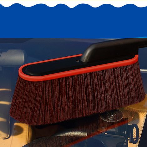Kratzfreies Autowaschtuch, Detailbürste mit Teleskopstiel, Mopp für drinnen und draußen, braun, Einzelbürste. (1/5)