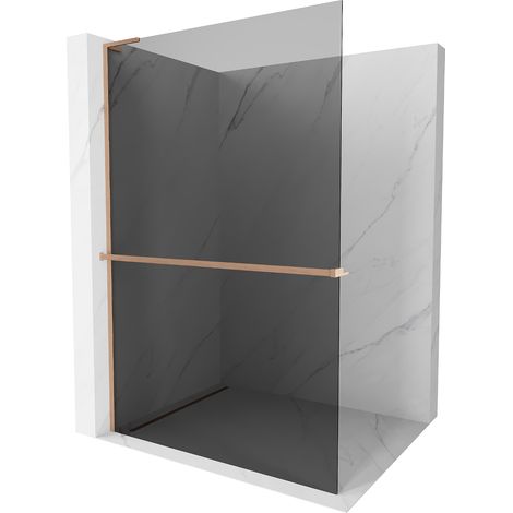 Mexen Kioto+ L Duschwand mit Regal Walk-in 90 x 200 cm, grafit, gebürstetes Messing - 800-090-123-65-40 (1/5)