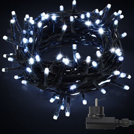 SWANEW 20M 200 Luci a stringa per albero di Natale Catena luminosa a LED filo di rame Bianco freddo verde scuro con 8 led di programma per interno ed esterno IP44 (1/5)