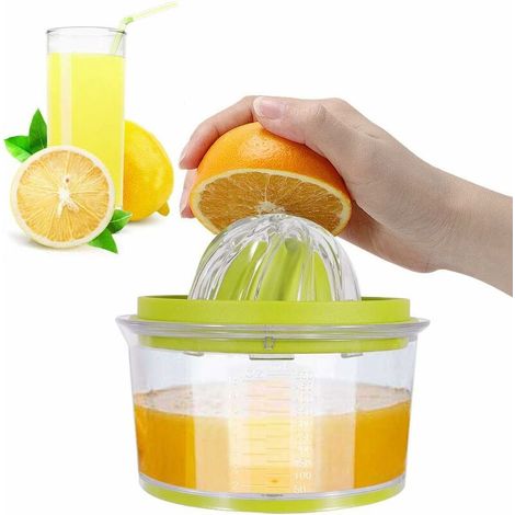 Green Mobility-Machine à jus,Presse Agrume Manuel, 14.5X 9.2cm Presse Agrumes Orange Citron Manuel 4 en 1, Presses à jus Professionnel avec Récipient 400ml (1/5)