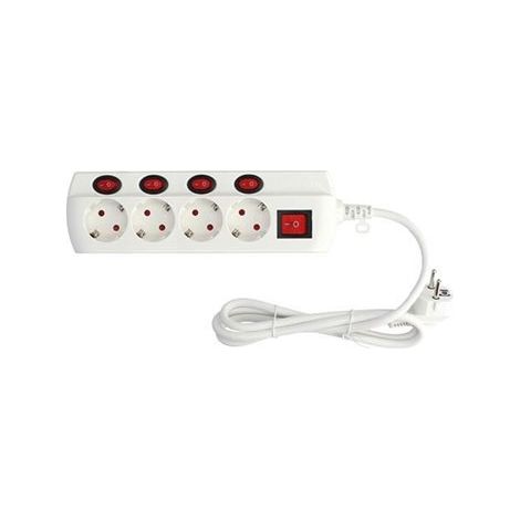Base múltiple 4T con multi interruptor (3x1.5mm) 1,5M (1/2)
