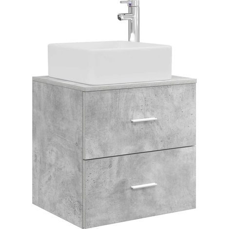 Vanidad con Lavabo de Pared Gris Hormigón 53 x 34,5 x 63 cm vidaXL