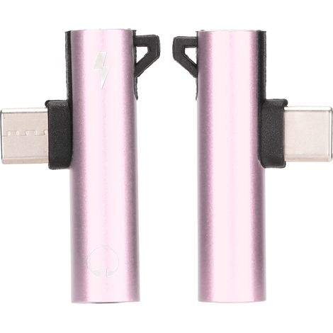 Adaptateur USB-C vers Jack 3,5mm avec Charge Rapide, Compatible Smartphone et iPad, Rose