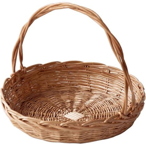 Panier de jardin rustique en osier avec anse pour pique-niques et occasions spéciales panier décoratif pour fleurs (1/5)