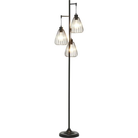 Lampe sur pied Vintage industriel en Metallo noir, Lampada à Piantana de Terra Moderna Ф35 x 170cm - Ce luminaire de haute qualité allie design élégant et fonctionnalité optimale, parfait pour embe... (1/5)