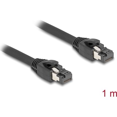 Delock Cable de red RJ45 Cat.8.1 S/FTP, 1 m hasta 40 Gbps, negro