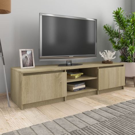 Meuble TV,Banc TV Moderne,Meuble de Rangement Chêne sonoma 140x40x35,5 cm Bois d'ingénierie CFW460346 (1/5)