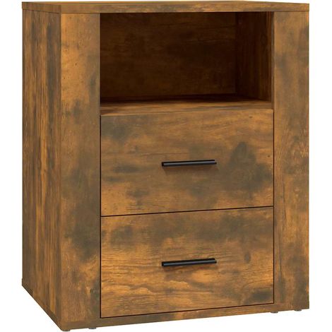 Maison Exclusive - Comodino Rovere Fumo 50x36x60 cm Legno Multistrato (1/5)