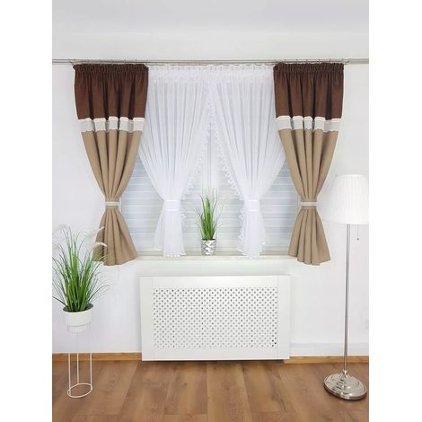 Tenda pronta - set di tende marroni (1/5)