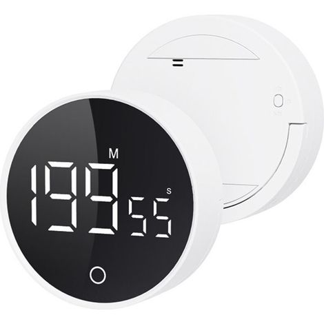 Minuteur numérique rechargeable - blanc - cuisine/bureau - compte à rebours - (1/5)