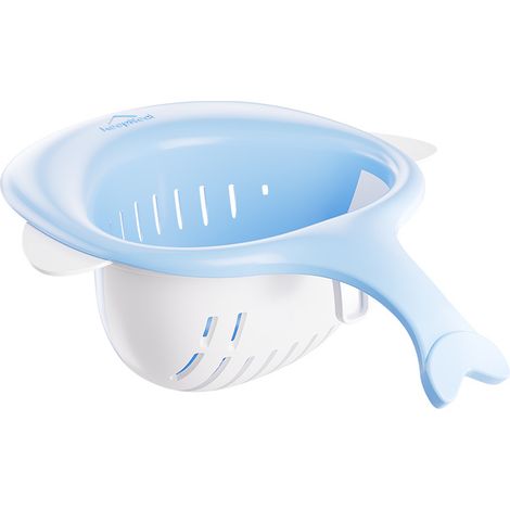 Panier magnétique pour évier - Vidange des déchets alimentaires d'une simple pression sur un bouton  panier filtre pour évier de cuisine permettant de séparer les restes alimentaires - Bleu et blanc