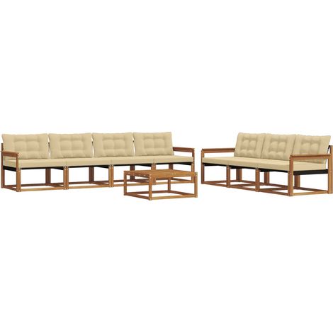Outdoor Sofa Set with Cushion 8 pcs Natural and Beige vidaXL (1/5)