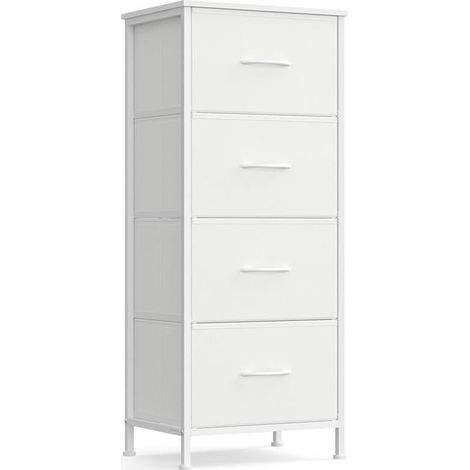 Commode de rangement 30 x 39,6 x 95,2 cm 9 tiroirs pratique entrée moderne en MDF blanc (1/2)
