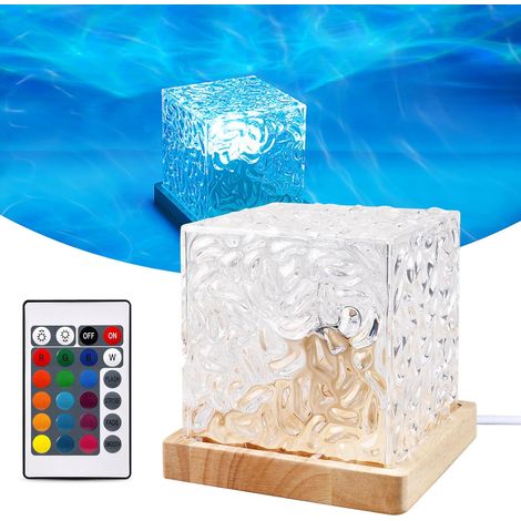 Lampe ondulée à 16 couleurs - Lampe LED Wave Cube - Lampe Aurora ondulée 3D - Avec télécommande - Lampe aurore boréale avec socle en bois - Lampe Northern Lights pour chambre à coucher, fête (1/5)