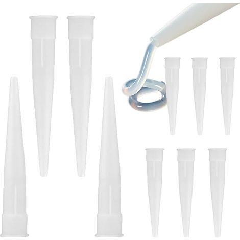 20 Pcs Plastic Caulking Nozzle Extender for Sausage Caulking Gun Caulking Nozzle Applicator Easy to Use White (1/4)