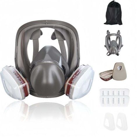 16 en 1Masque à gaz antibuée, respirateur facial intégral, respirateur de pulvérisation de peinture industrielle, filtre de travail de sécurité, protection contre le formaldéhyde (1/5)