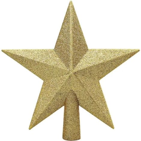 Étoile de Sapin de Noël - Non spécifié - 20cm - Paillettes dorées - Décoration traditionnelle - Mixte (1/4)