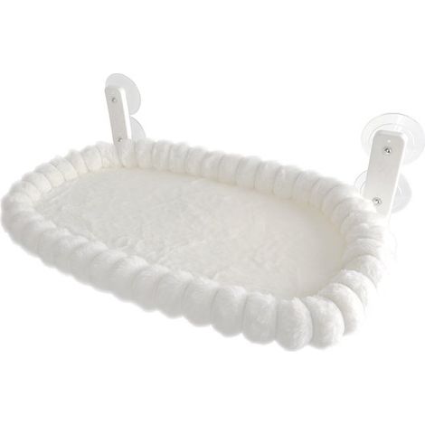 Cuccia per gatti, cuccia monoblocco per animali domestici, trespolo per gatti da finestra, struttura in metallo con cuscini su quattro lati, morbidissima, lavabile in lavatrice, recinzione in peluche, (1/5)