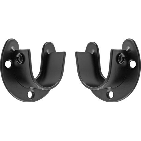 Ensemble de 2 supports de tringle de-Ouverture noire de 25 mm (1/5)