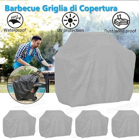Housse pour barbecue (gris clair, 80 x 66 x 100 cm) - Tissu polyester imperméable, résistant aux UV et aux intempéries (1/3)