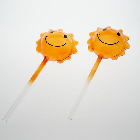 royaluxe -4 Pcs Globes d'arrosage Automatique Sourire en Forme de Soleil Pointes d'arrosage Automatique Cadeaux pour Les Amoureux des Plantes Ampoules de Plantes Distribut d'eau pour Jardin intéri ext (1/5)