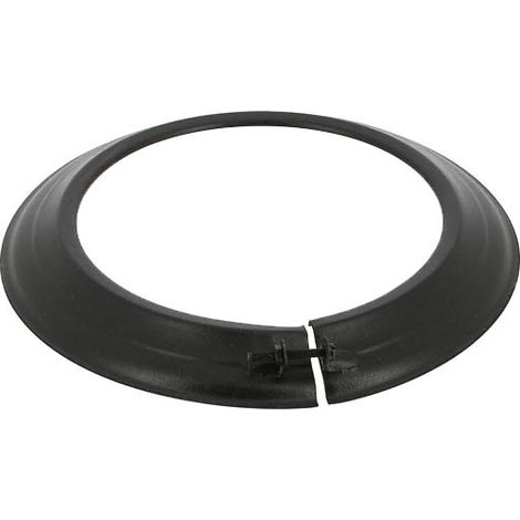 TEN – Rosace émail noir mat Ø150 – Finition murale en acier émaillé – Pour chaudières gaz et fuel – Norme CE 2270-CPD-048 NF
