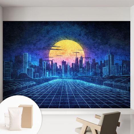 Carta Da Parati - Murale Alla Moda Decorazione - Camera Da Letto - Con Colla Gratuita Paesaggio futuristico 152x104 cm (1/5)