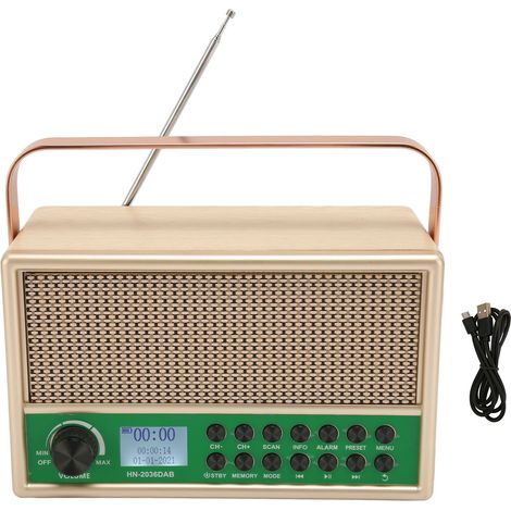Wooden Bluetooth Radio DAB and FM Shortwave Radio Wireless Bluetooth 5.0 Portable Radio Speaker with 2.0inch LCD Display (1/5)