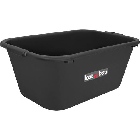 KOTARBAU® Auge de Maçon - Seau De Maçon - Auge Plastique - 55 L - 66x45x28 cm - Bac À Mortier - Pour Chantier - Rectangulaire - Bac Maconnerie - pour Jardin - Seau Chantier - Noir