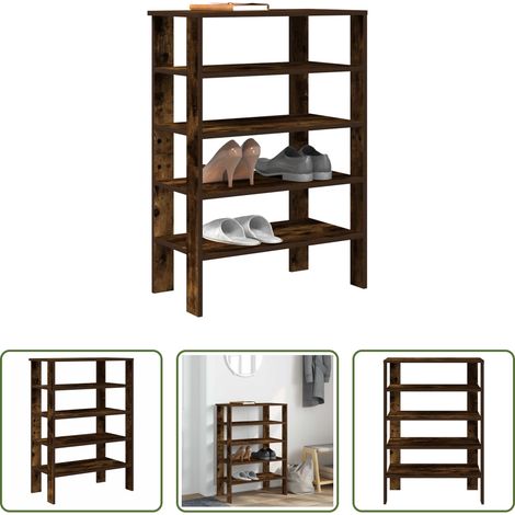 Schuhregal Räuchereiche -  Schuhregal Räuchereiche 61x32x87,5 cm Holzwerkstoff (1/5)