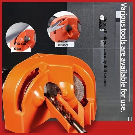 Aiguiseur portable pour forets, Outil manuel pour tronçonneuse à chaîne et forets, Aiguiseur multifonction universel pour tous les forets et chaînes de tronçonneuse, Outil de meulage en métal compact (1/4)