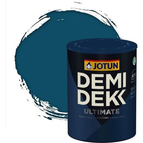 JOTUN - Peinture Bois, Lasure Opaque pour Extérieur et Intérieur Satinée - DEMI DEKK ULTIMATE - RAL 5001 - Bleu Vert - 0,75L (1/2)